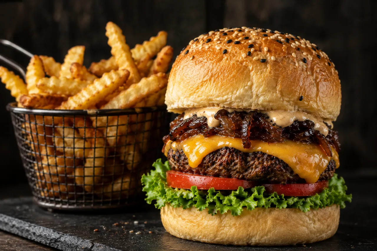 Hmaburguesa y papas